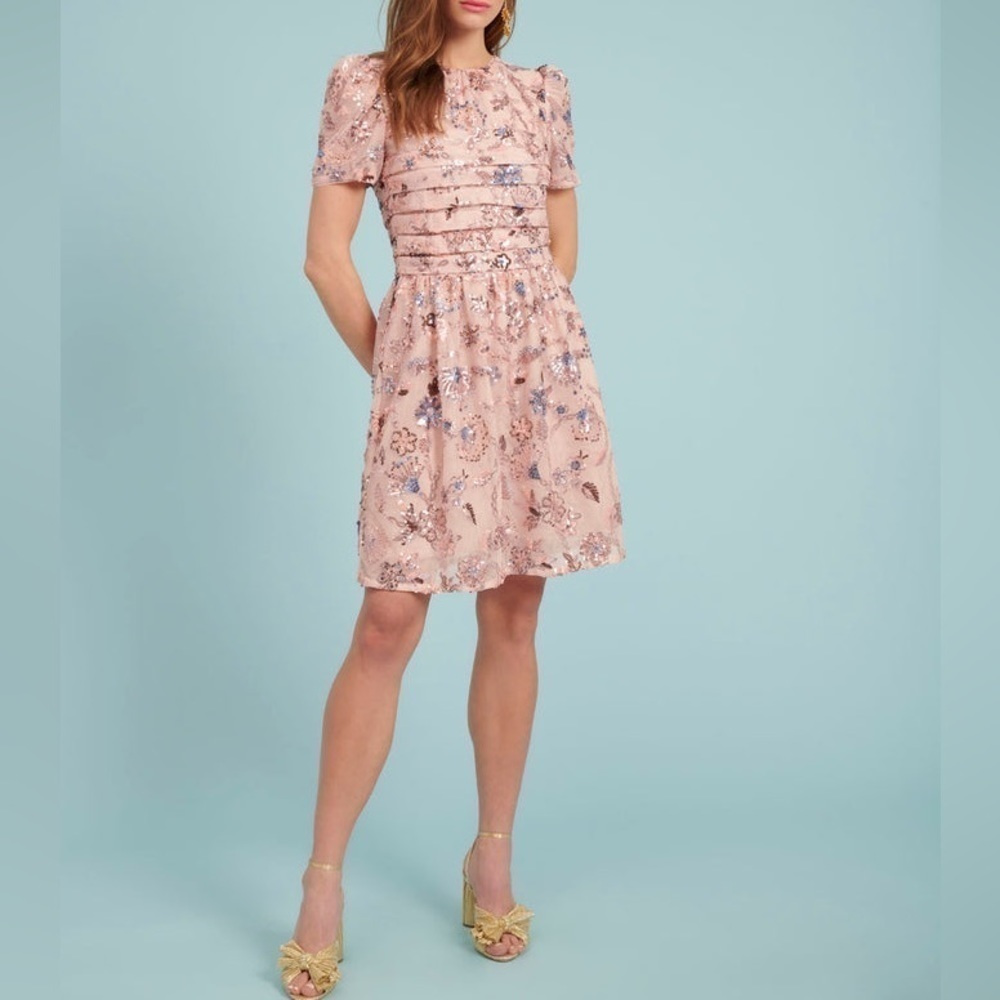 New Rachel Parcell Embroidered Tulle Dress Sequin Sparkle Romantic Party Sz 12